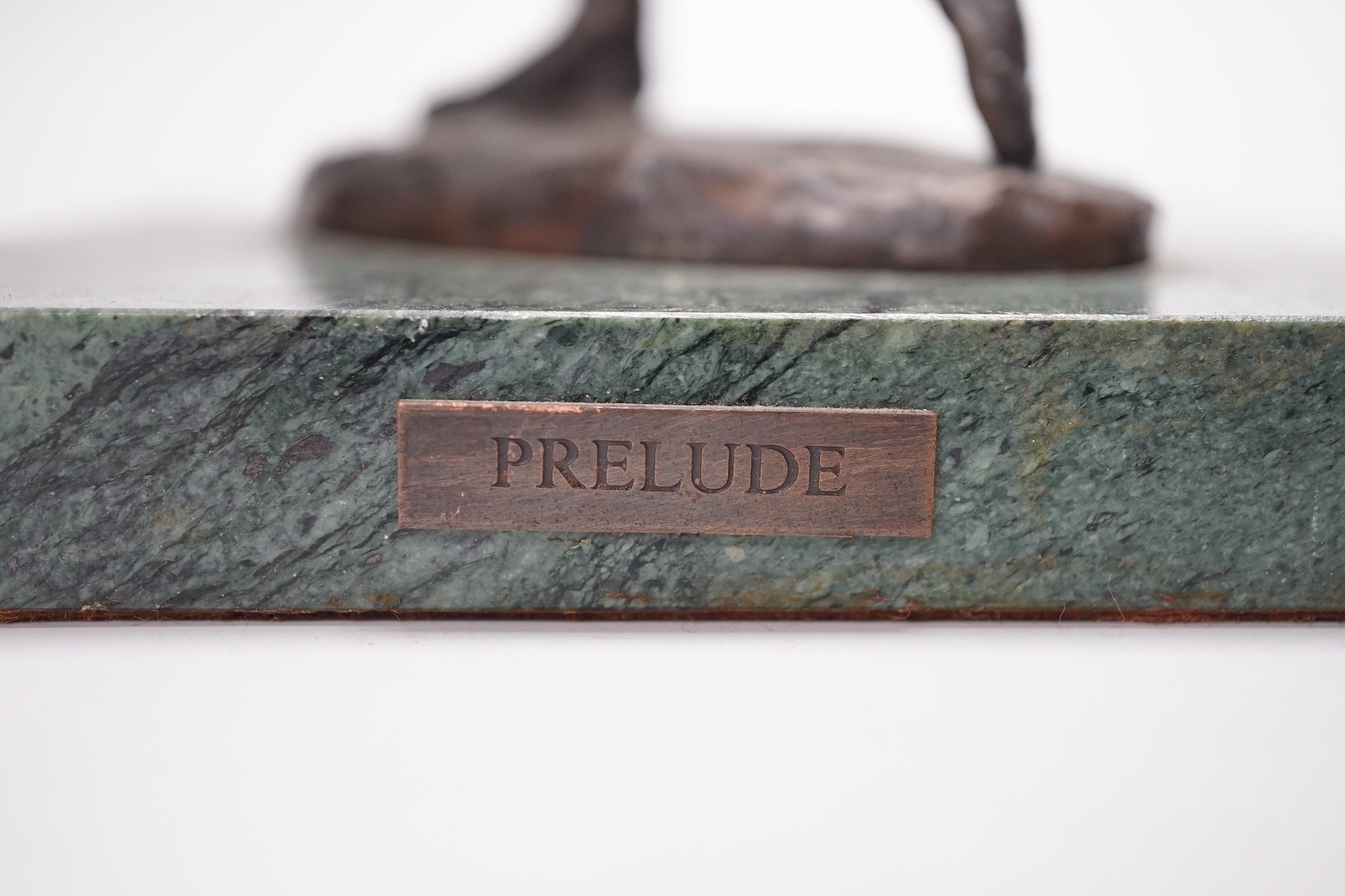 A Royal Worcester limited edition bronze model of Prelude on marble base, design by Sheila Mitchell. 23cm tall, Limited edition number 18 of 100